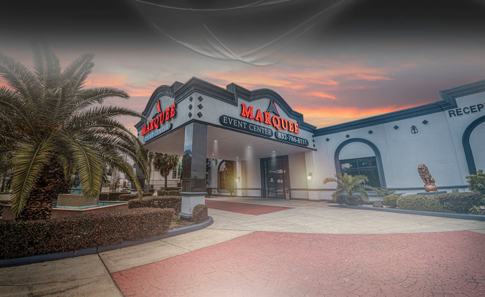 The Marquee Event Center at dusk