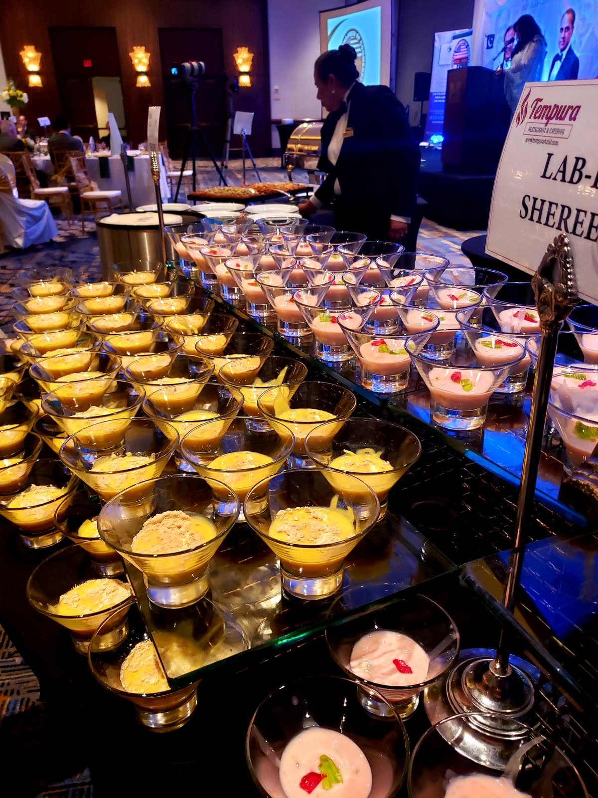 The dessert table laid out at a Marquee event