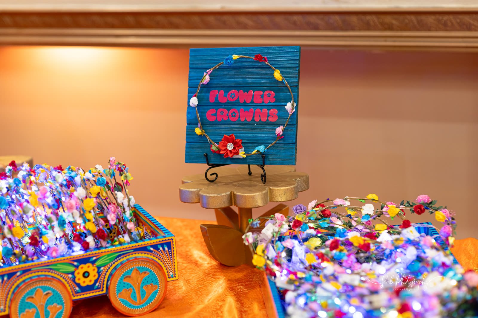 A painted cart of coloured bangles