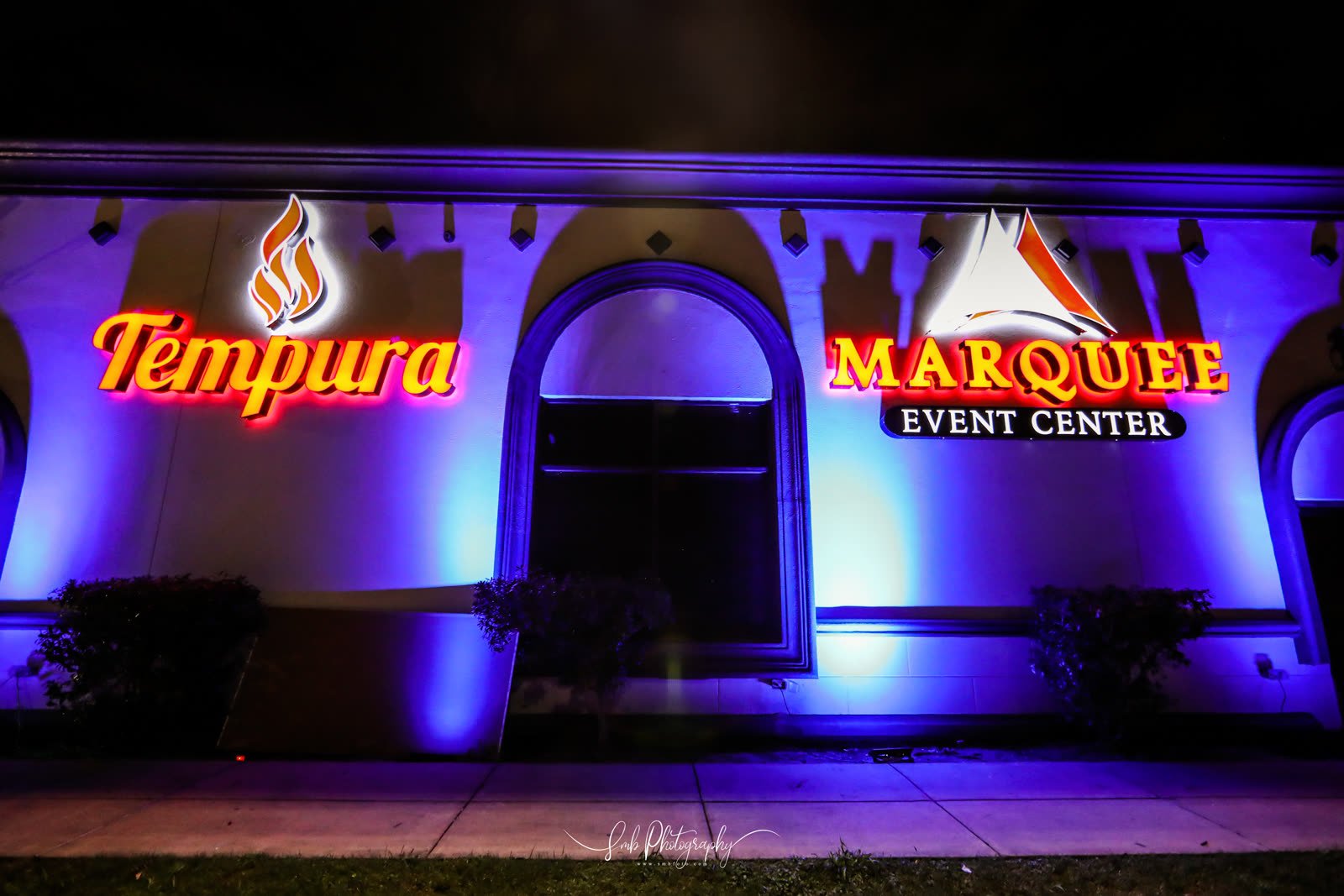 The Tempura and Marquee signs side by side